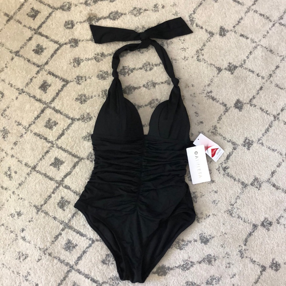 NWT Athleta Aqualuxe Halter One Piece swimsuit